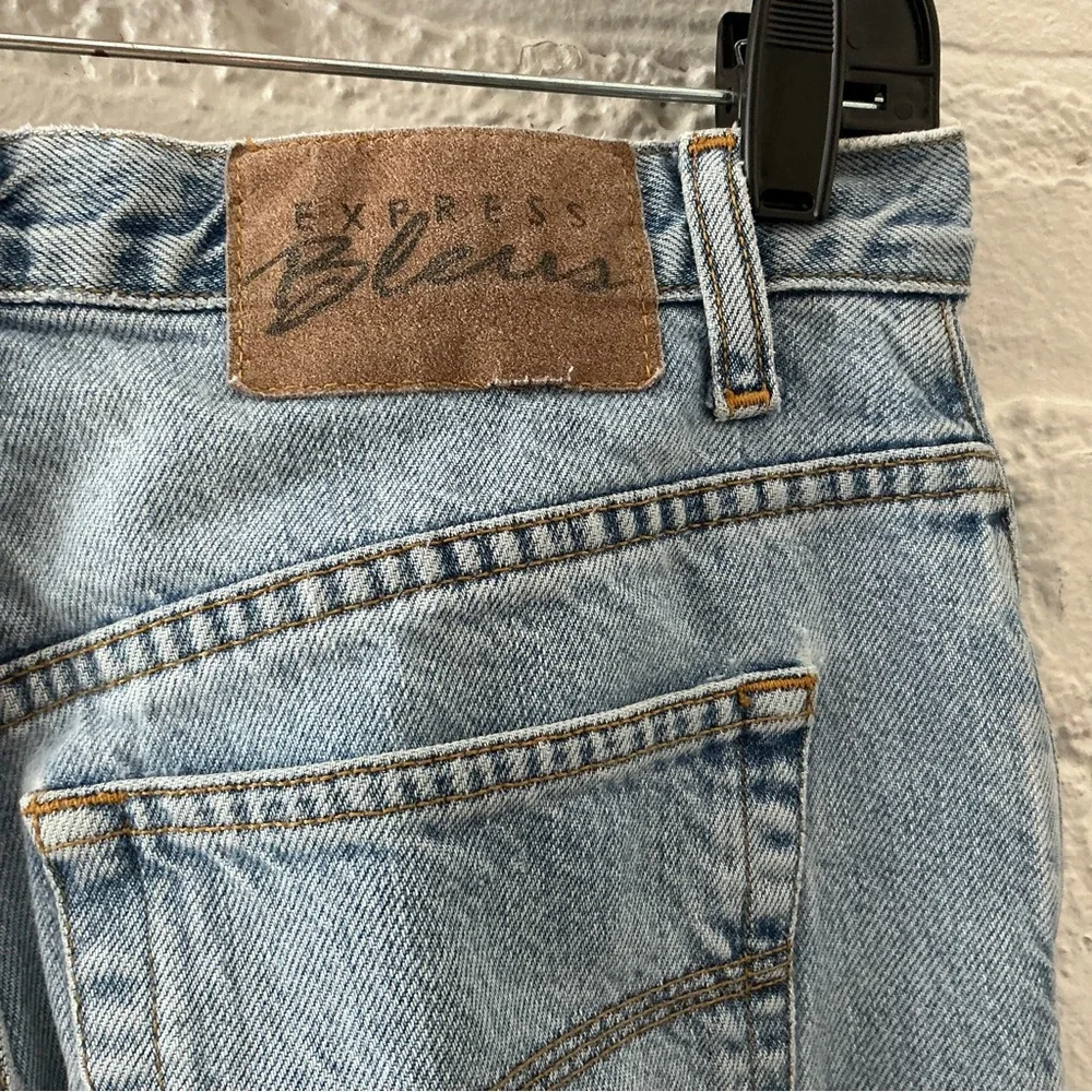 Vintage 90s High Waisted Bootcut Jeans Light Wash Denim Express Bleus 5/6 Long